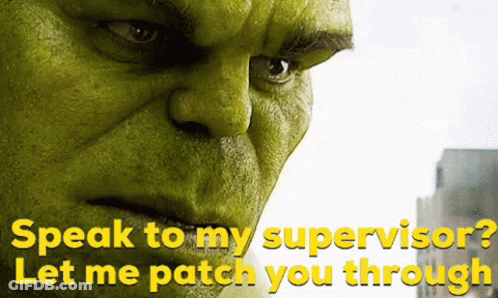 Shrek Says " Speak To My Supervisor " And " Let Me Patch You Through " GIF