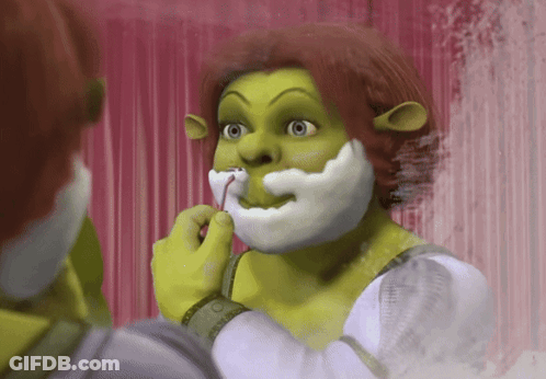 Shrek Shaving Fiona GIF