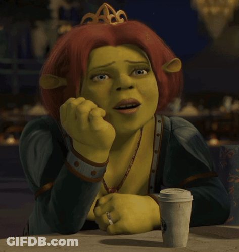 Shrek Sitting At Table With Coffee GIF