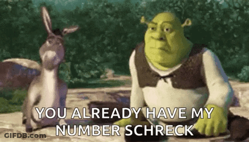 Shrek Sitting Next To Donkey Says You Already Have My Number GIF