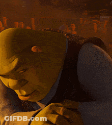 Shrek Smiling And Looking Down GIF