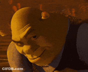 Shrek Smiling Looking Down GIF