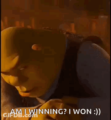 Shrek Smiling Saying Am I Winning GIF