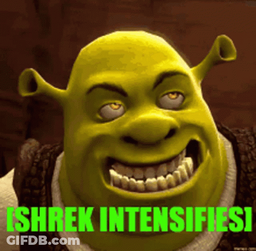 Shrek Smiling With Shrek Intensifies GIF