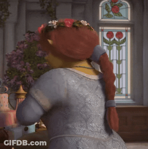 Shrek Standing In Front Of Window With Flowers GIF