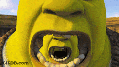 Shrek With Mouth Open And Teeth Showing GIF