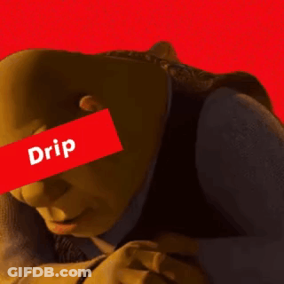 Shrek With Red Drip Sticker On Eyes GIF