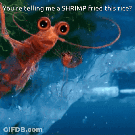 Shrimp With Caption Youre Telling Me A Shrimp Fried This Rice GIF