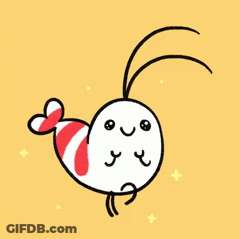 Shrimp With Heart Tail GIF