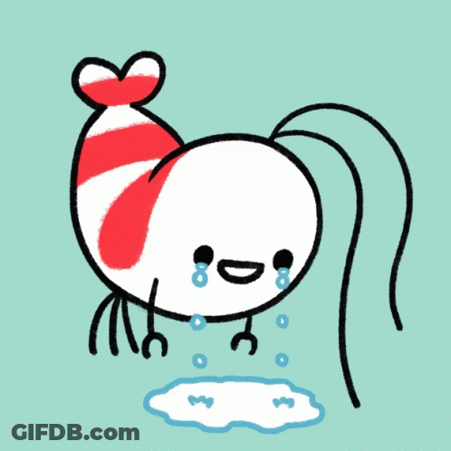 Shrimp With Tears Running Down Its Face GIF