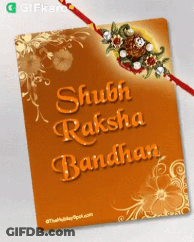 Shubh Raksha Bandhan Card With Red Ribbon GIF