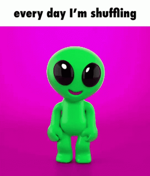 Shuffling Alien Random Dance GIF