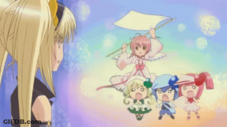 Shugo Chara Elementary Girls Waving The White Flag GIF