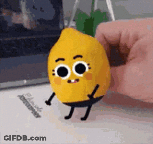 Shy Animated Lemon Dancing GIF