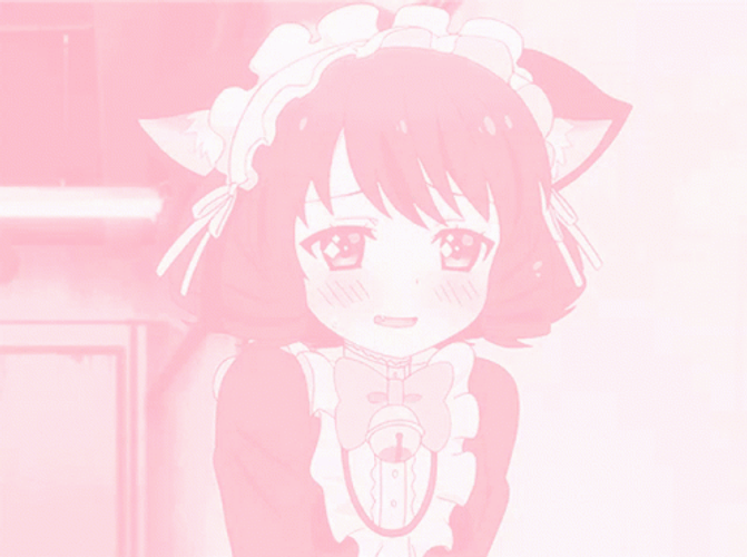 Shy Cute Pink Girl GIF