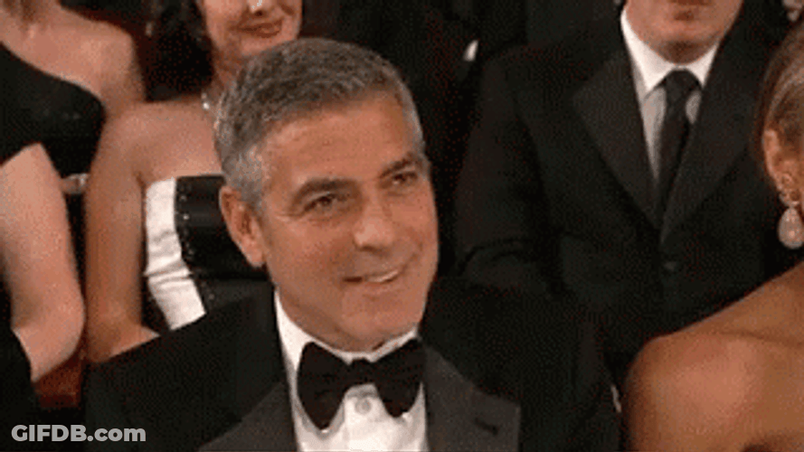 Shy George Clooney GIF