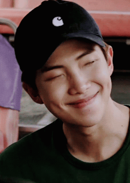 Shy Kim Nam-Joon Looking Down GIF