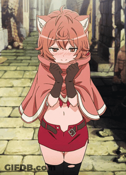 Shy Kitsune Blushing Anime GIF