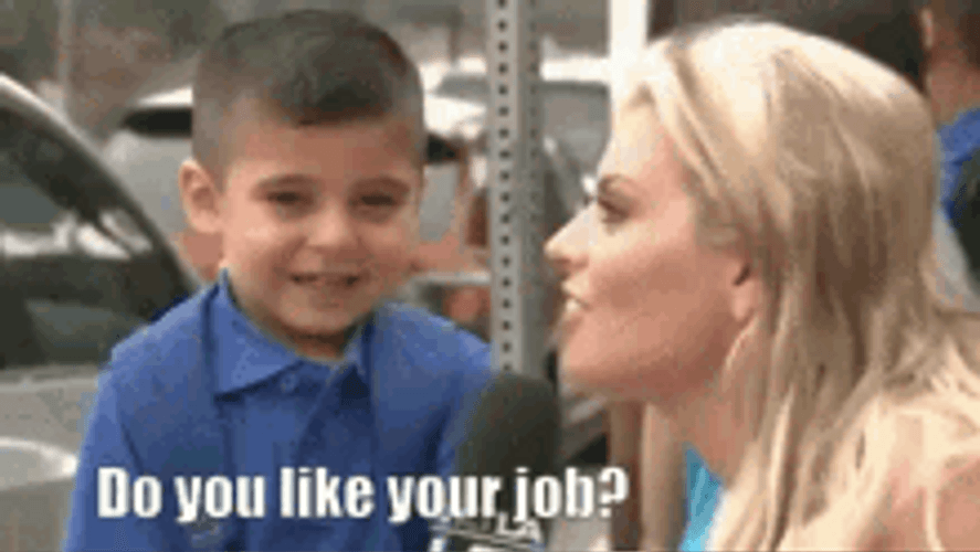 Shy Little Boy Crying I Love My Job GIF