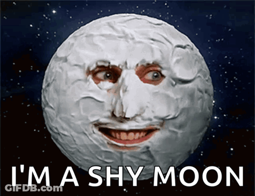 Shy Moon Face Saying I'm A Shy Moon GIF