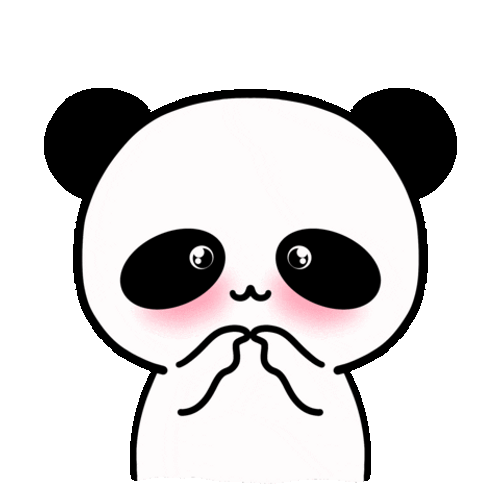 Shy Panda Chibi Sticker GIF