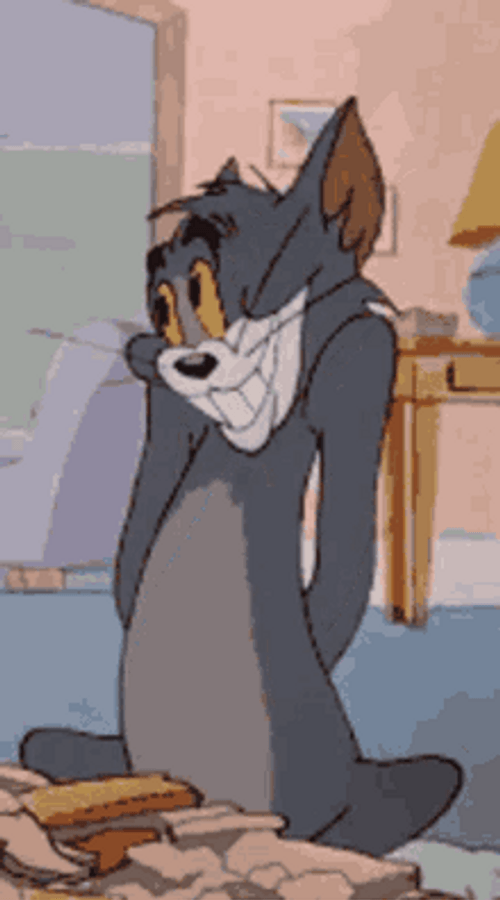 Shy Tom Awkward Big Smile GIF
