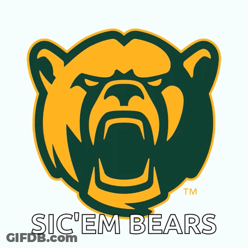 Sic Em Bears Logo With Bear Head GIF