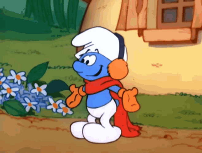 Sick Smurf Sneezing GIF