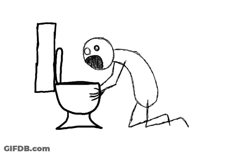 Sick Stickman Throwing Up GIF