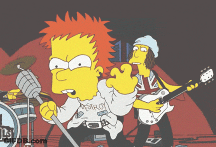 Sid Vicious Band Pistols Simpsons Version GIF