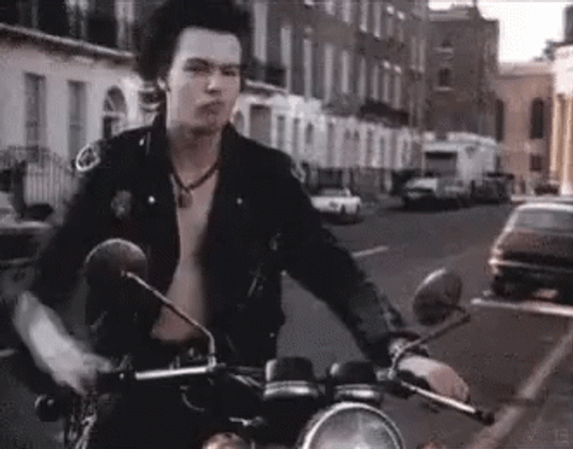 Sid Vicious Guitar Strum Action GIF