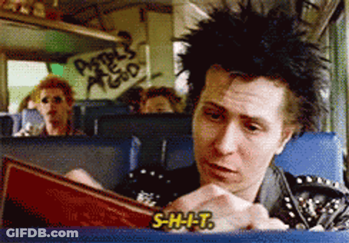 Sid Vicious Inside Bus Checking Wallet GIF
