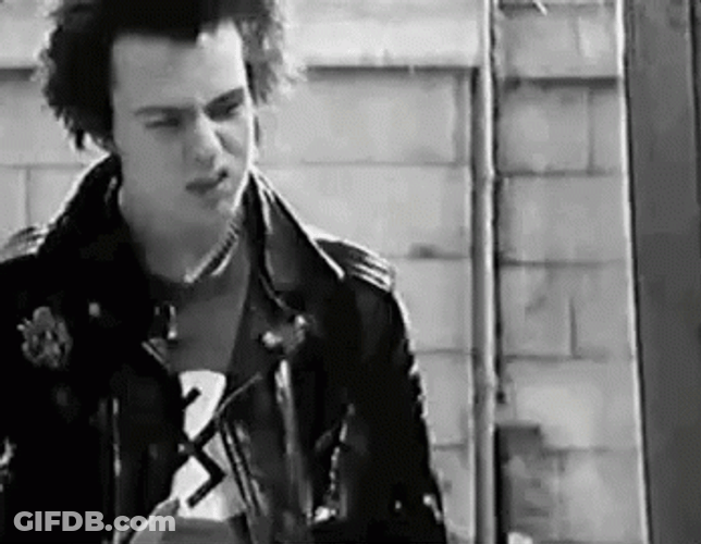 Sid Vicious Punk Hair Pointing Finger GIF