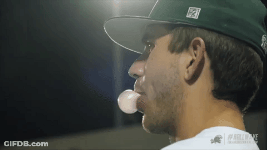 Side View Blowing Bubble Gum GIF