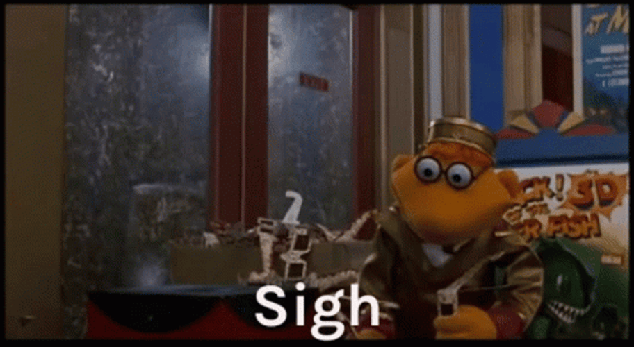 Sigh Scooter Muppets GIF