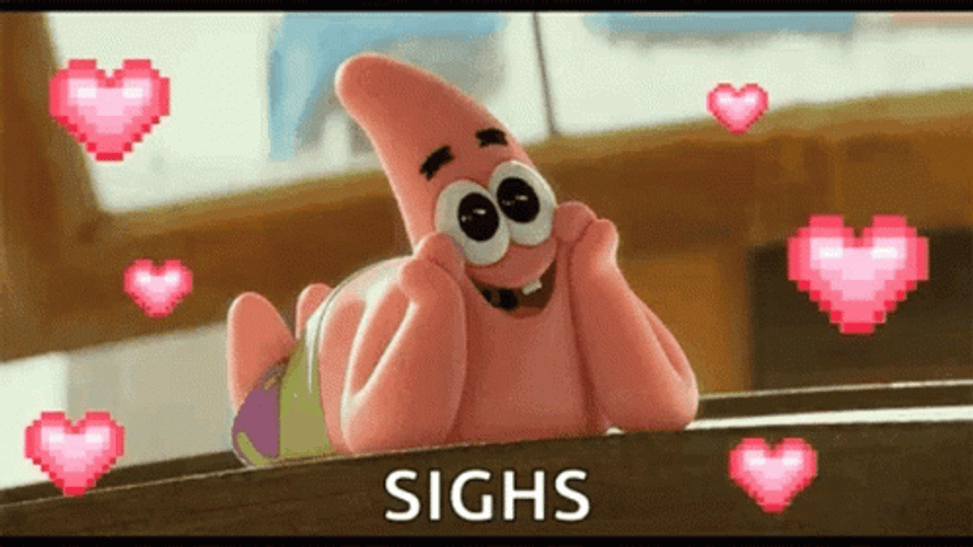 Sighs Patrick Star In Love GIF