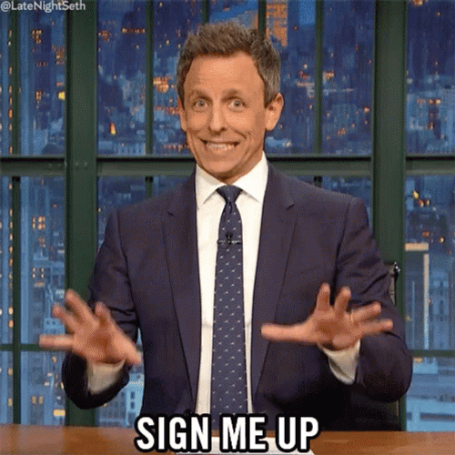 Sign Me Up SNL Weekend Update Seth Meyers GIF