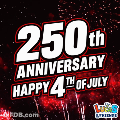 Sign Saying 250Th Anniversary Happy 4Th July GIF