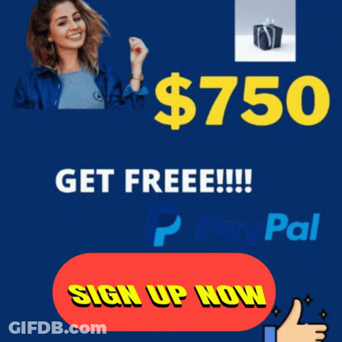 Sign Saying 750 Get Free PayPal GIF