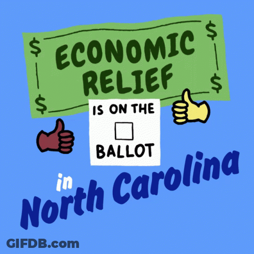 Sign Saying Economic Relief In North Carolina GIF