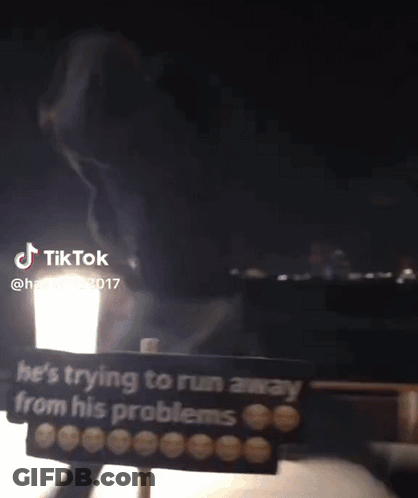 Sign Saying He's Trying To Run Away From His Problems GIF