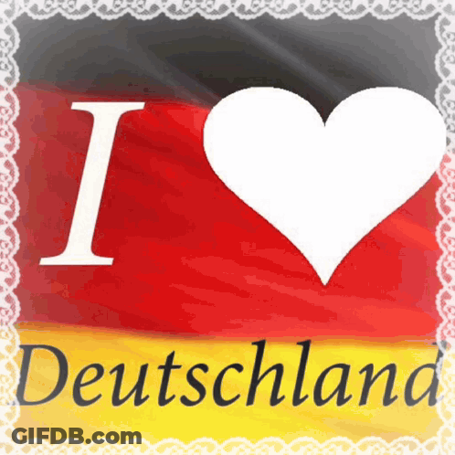 Sign Saying I Love Deutschland With Heart GIF