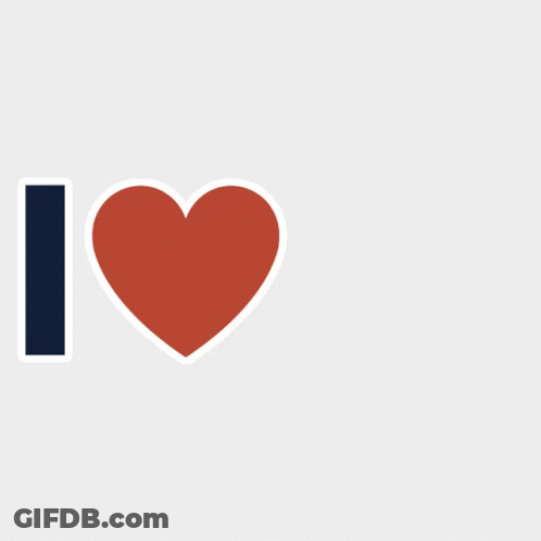 Sign Saying I Love With Red Heart GIF