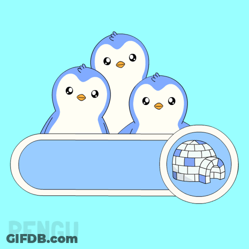 Sign Saying Join Us With Three Penguins GIF