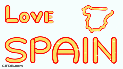 Sign Saying Love Spain With Map GIF
