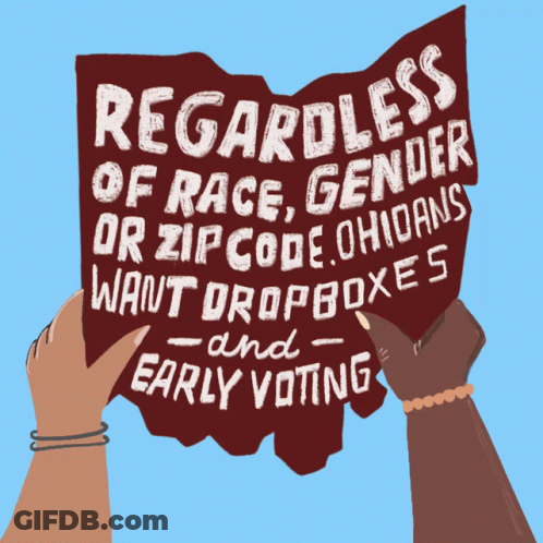 Sign Saying Ohioans Want Drop Boxes And Early Voting GIF