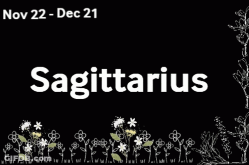 Sign Saying Sagittarius With Flowers GIF