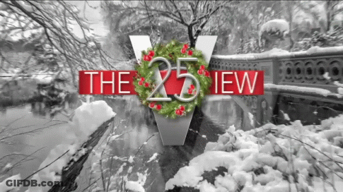 Sign Saying The 25Th View With Wreath GIF