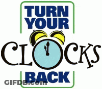 Sign Saying Turn Your Clocks Back With Clock GIF