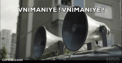 Sign Saying Vnimaniye Vnimaniye GIF